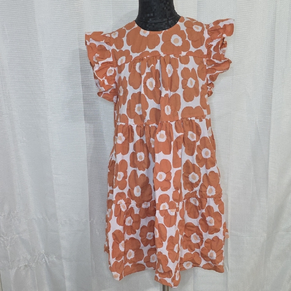 The Impeccable Pig Orange Floral Dress
